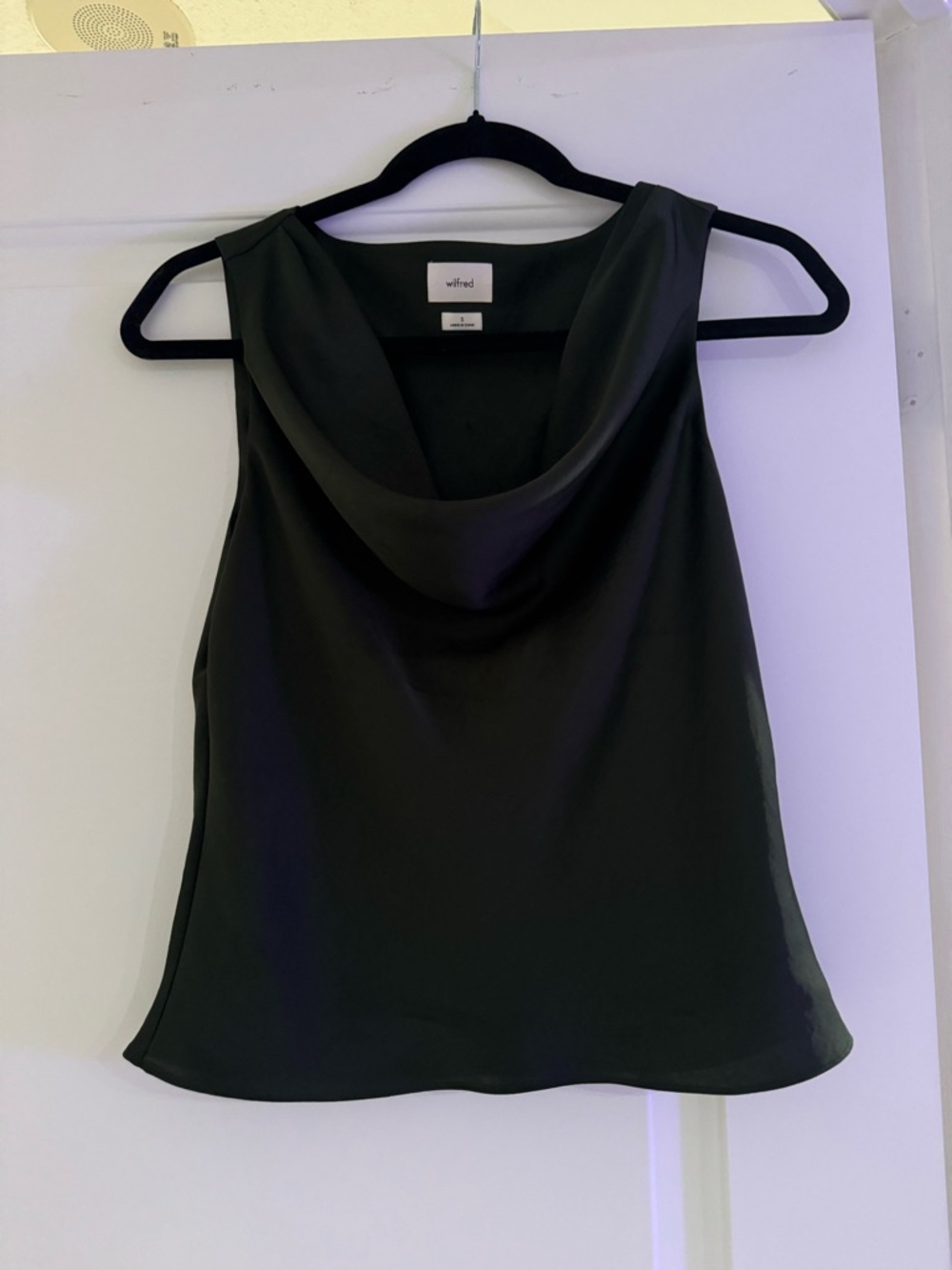 Wilfred Dark Green Satin Cowl Neck Camisole